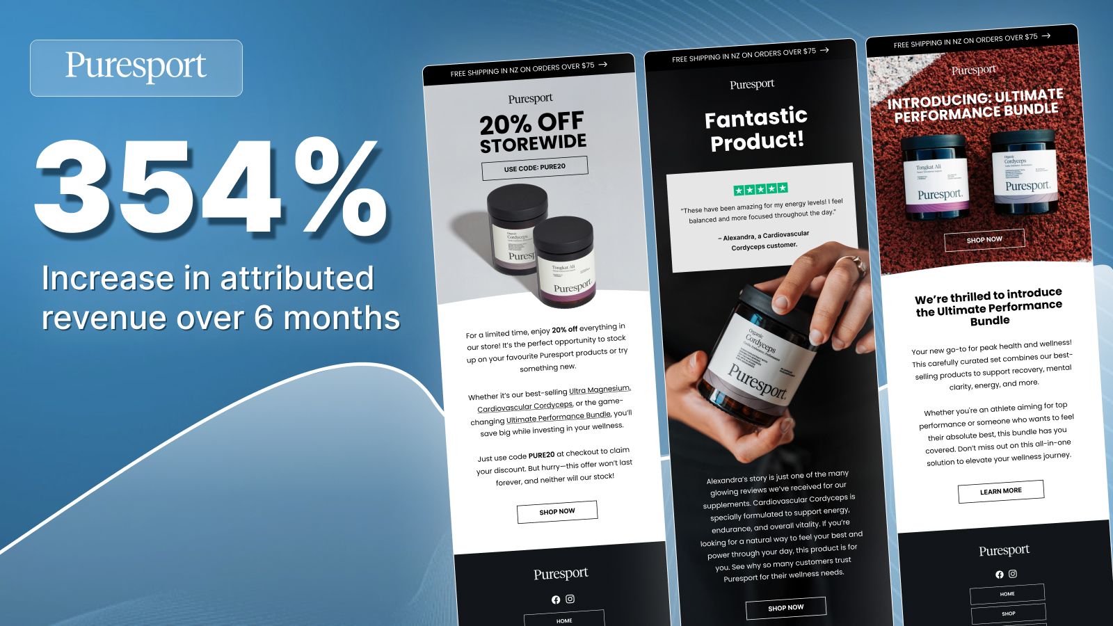 Puresport case study result: 354%
