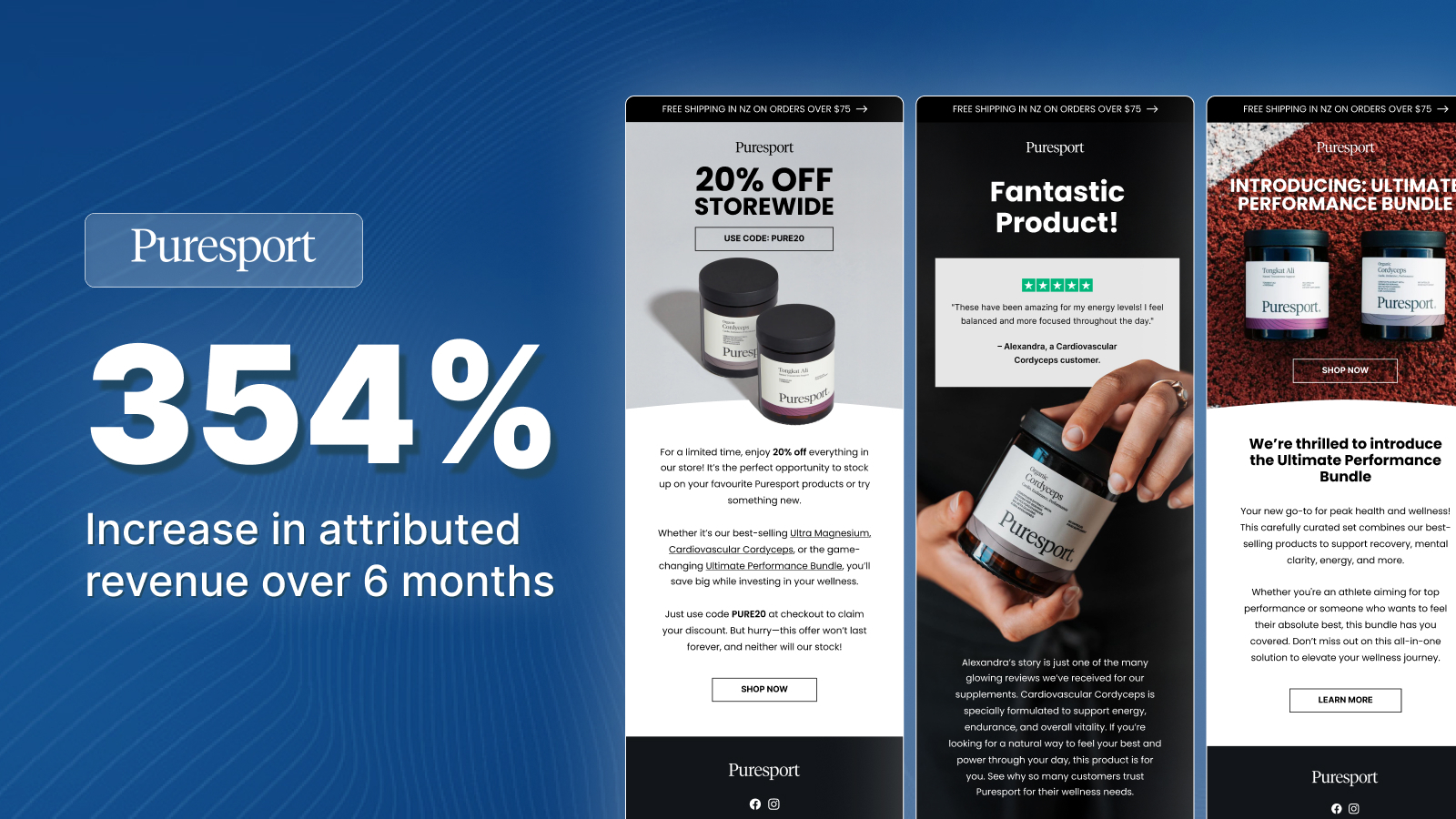 Puresport case study result: 354%