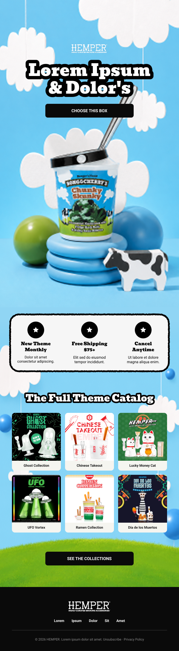 Subscription box promo newsletter / campaign email template design by In-box