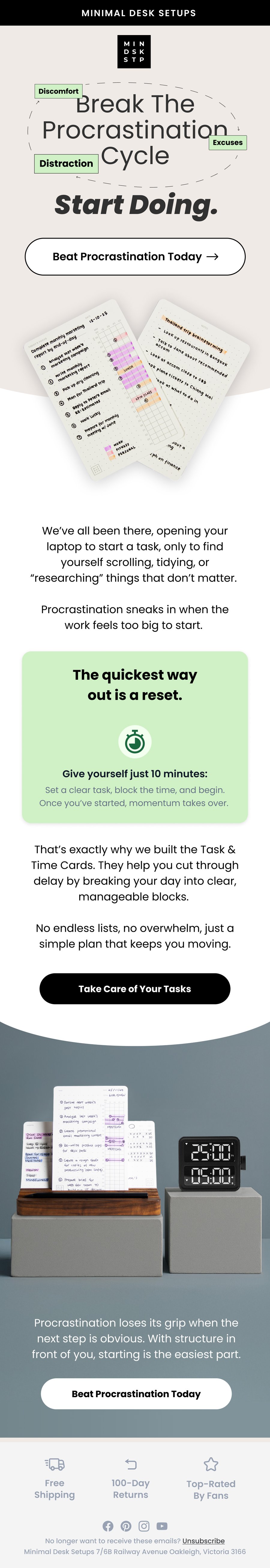 Minimal Desk Setups email design