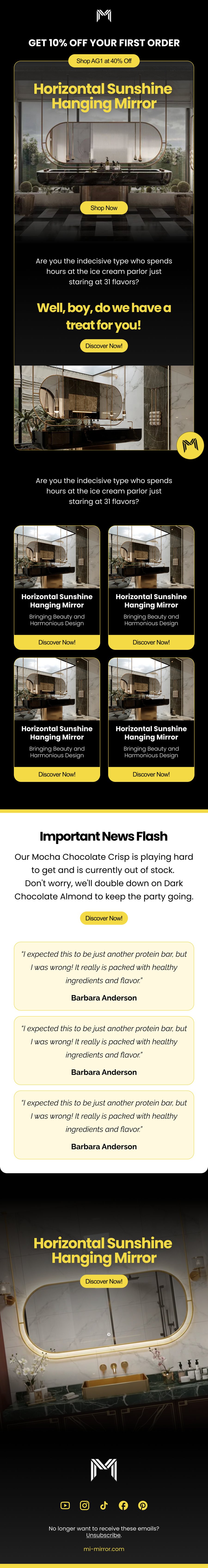 Mirror email design
