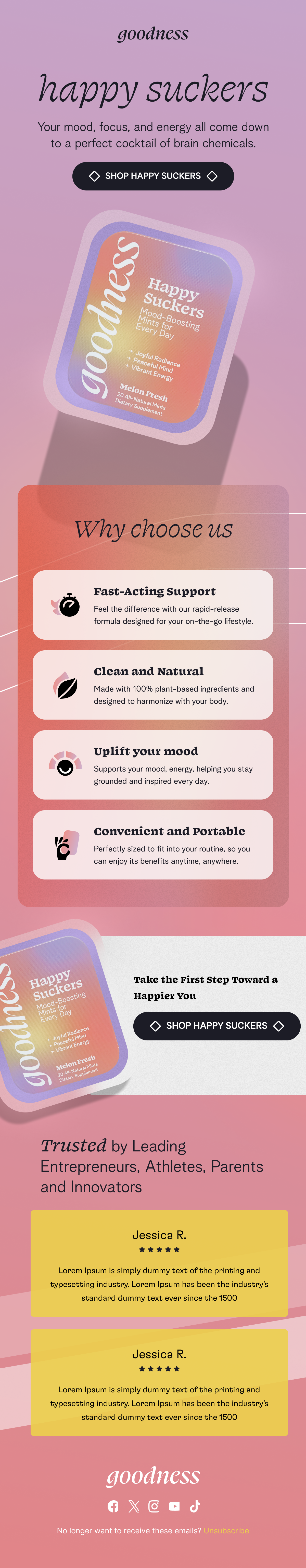 Brand story email welcome flow email template design by In-box