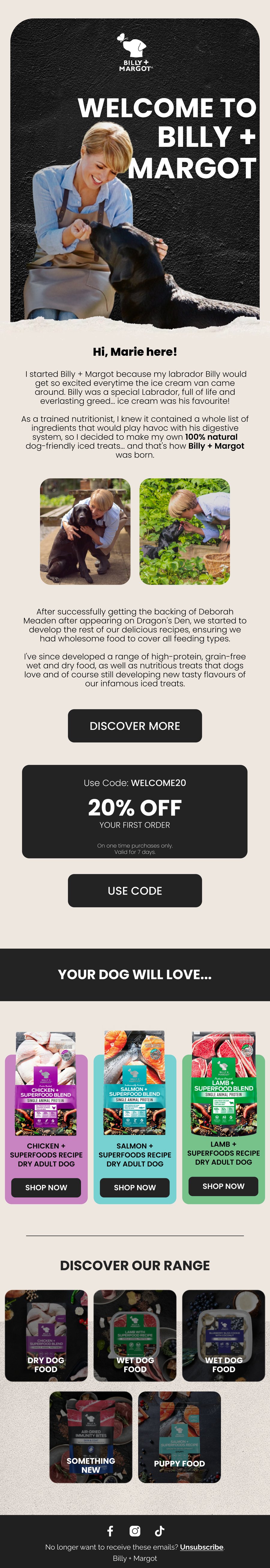 Billy + Margot email design