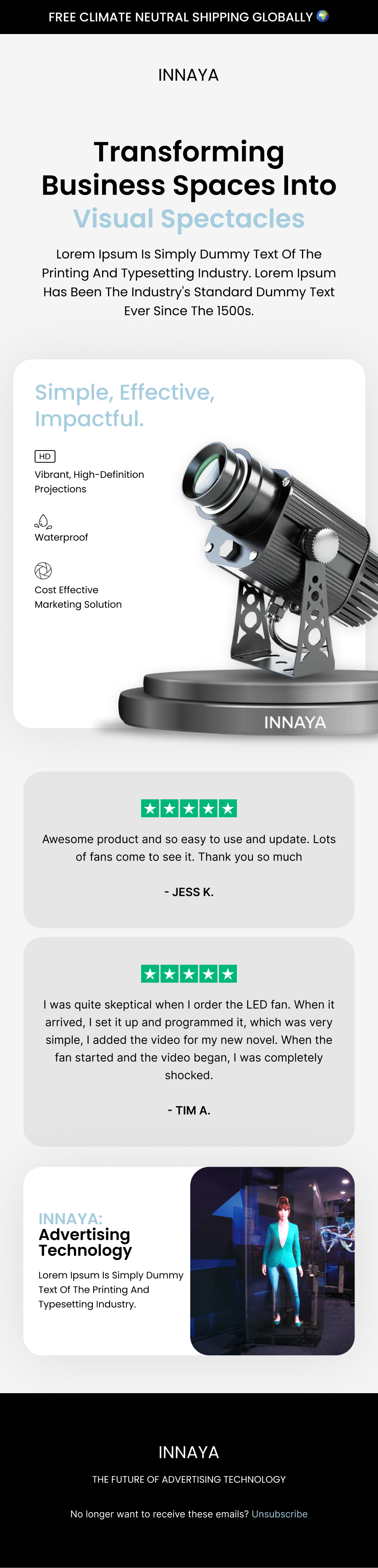 B2B product intro newsletter / campaign email template design by In-box