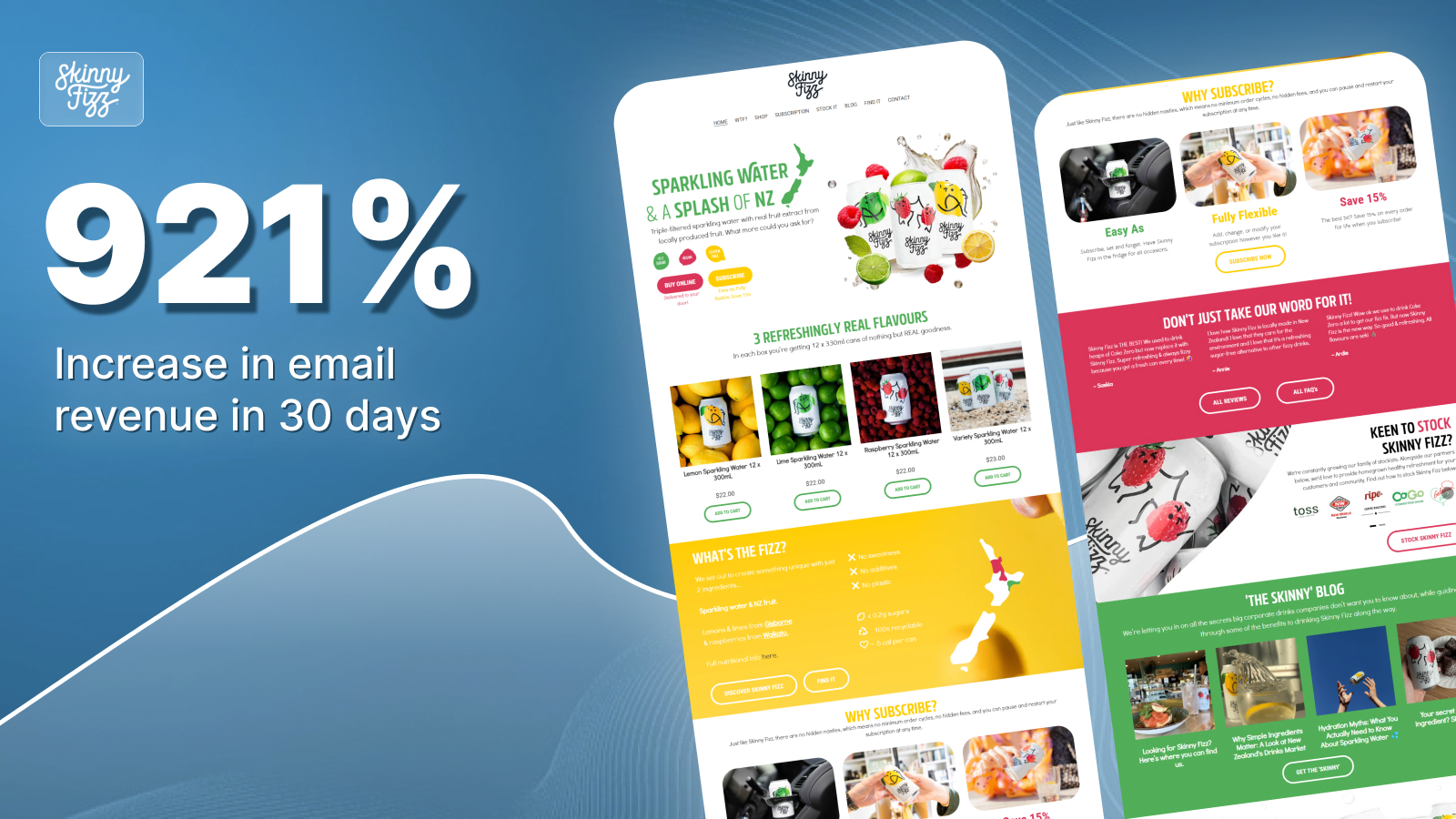 Skinny Fizz case study result: 921%
