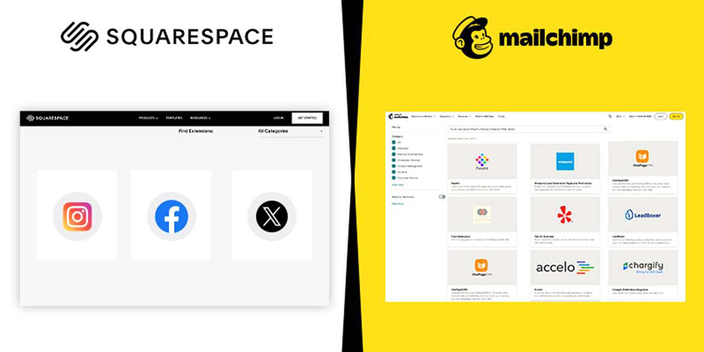 Squarespace vs Mailchimp Integrations