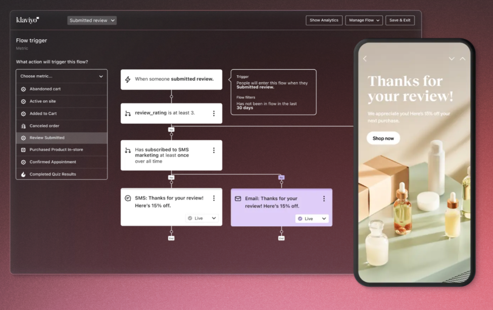 klaviyo interface