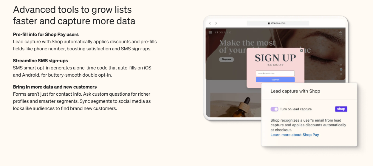 klaviyo page builder