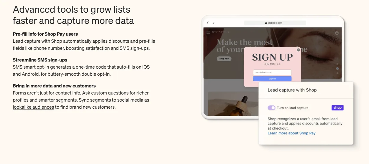 klaviyo page builder