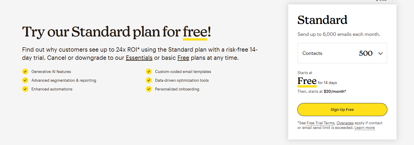 mailchimp pricing