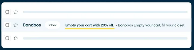 bonobos abandoned cart example