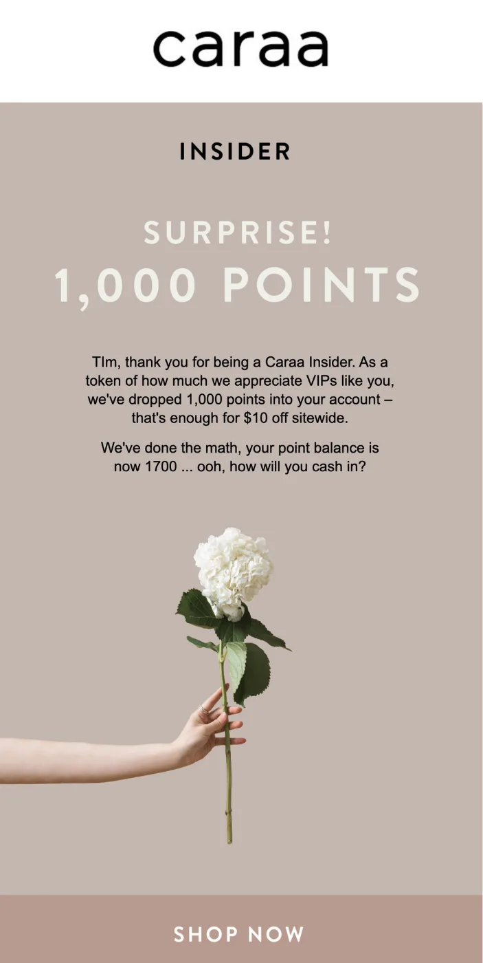 caraa loyalty program email