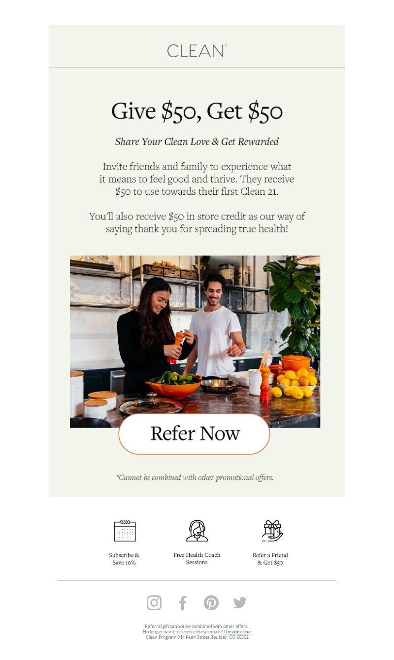 clean program loyalty program email