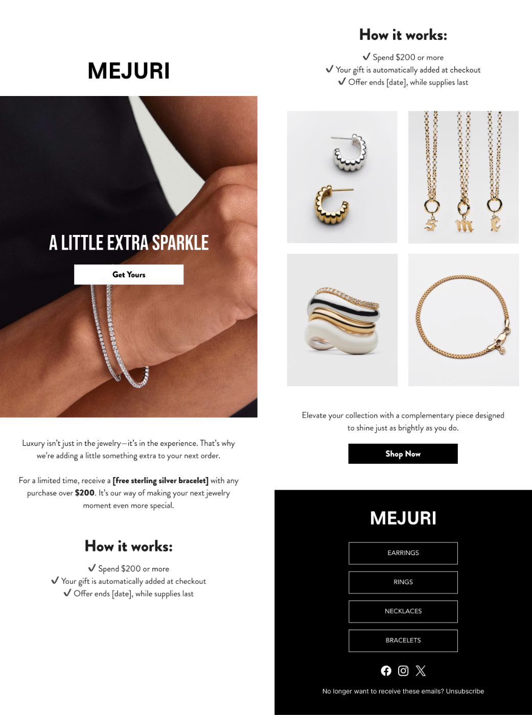 Email marketing for jewellery brands