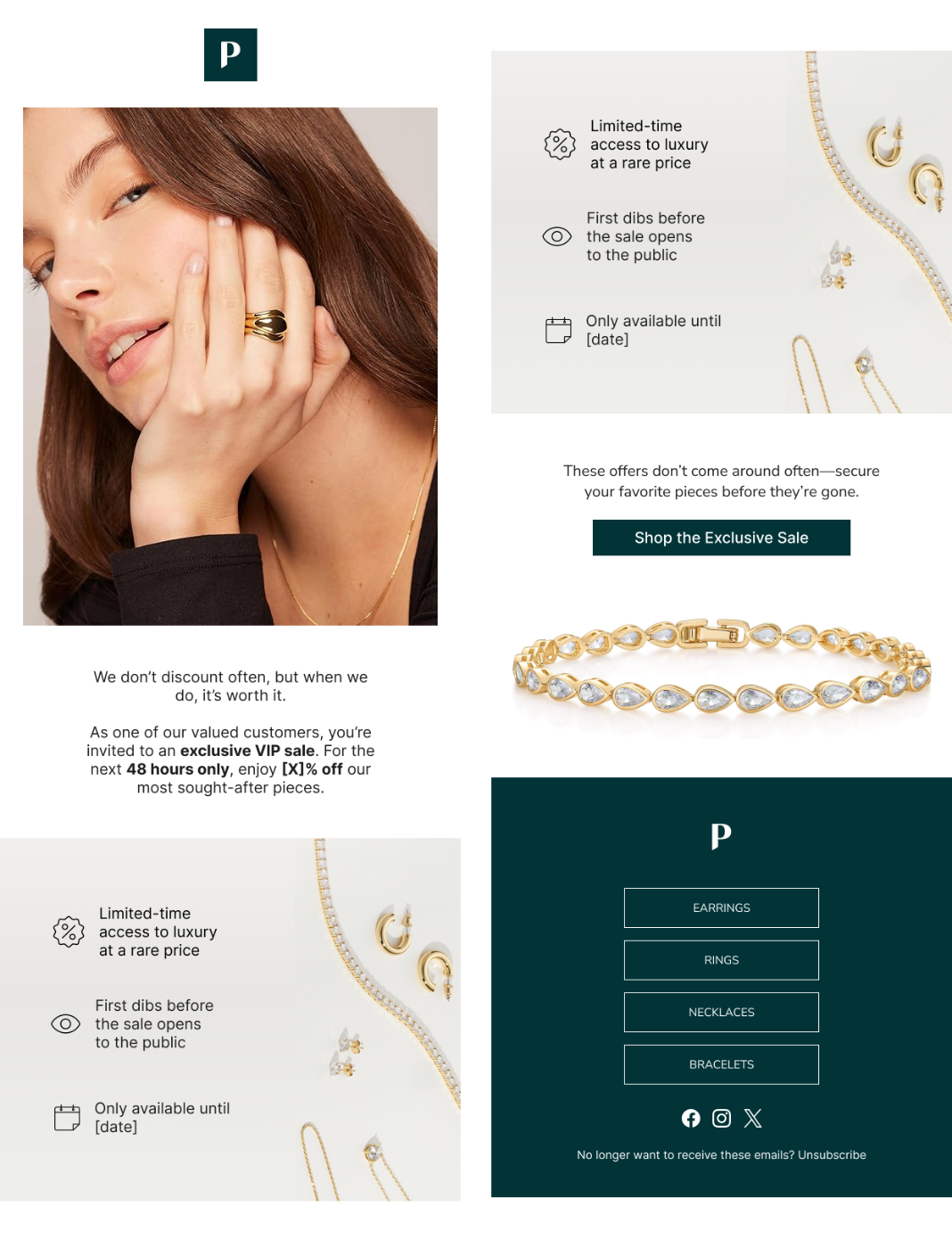 Discount email for jewellery brands