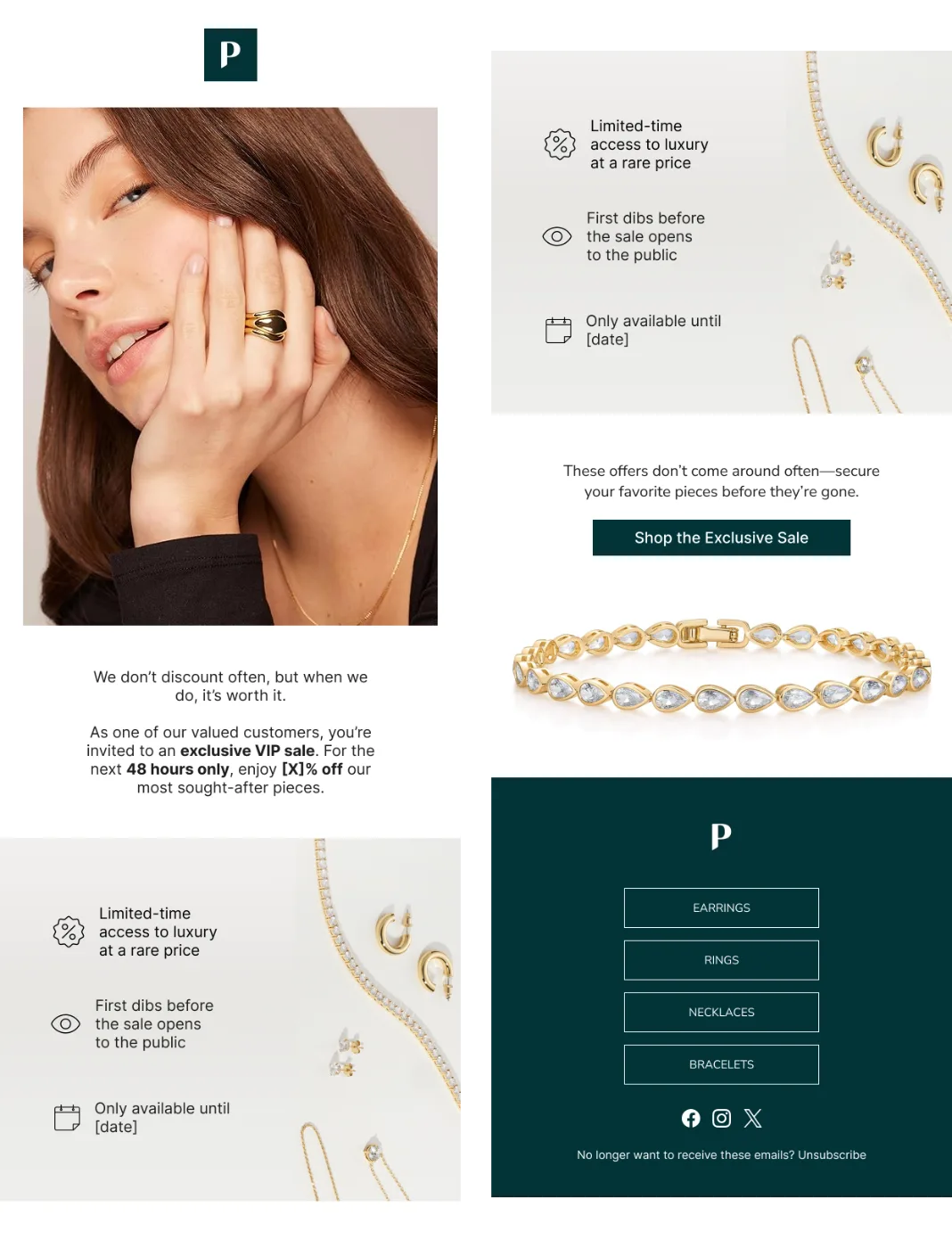 Discount email for jewellery brands