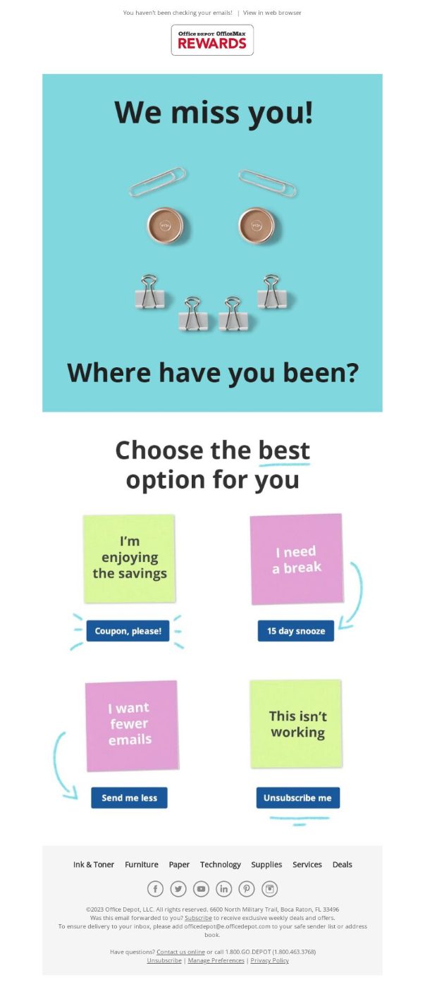 office depot loyalty program email