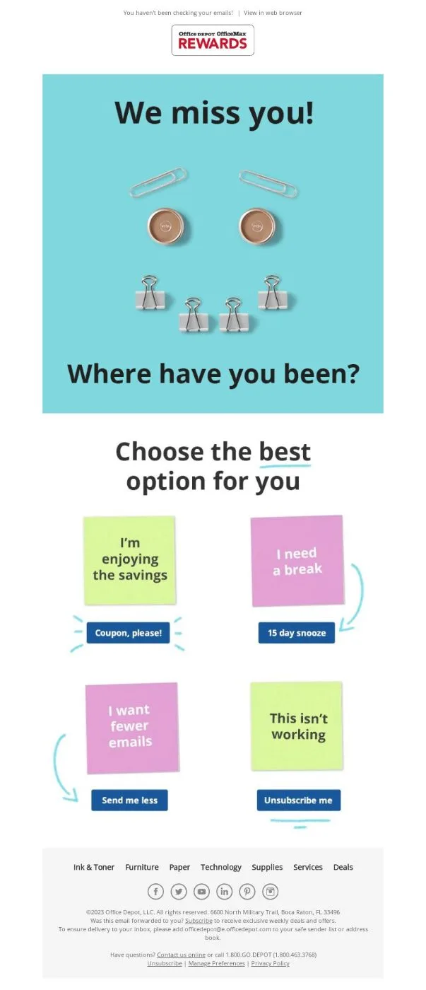 office depot loyalty program email