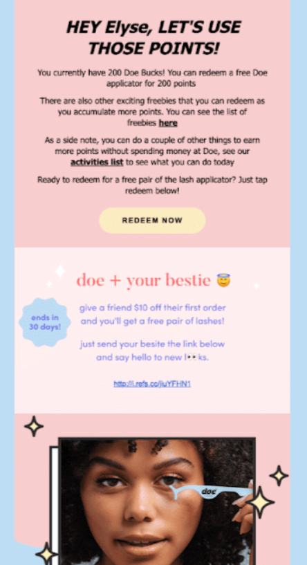 points redemption loyalty emails
