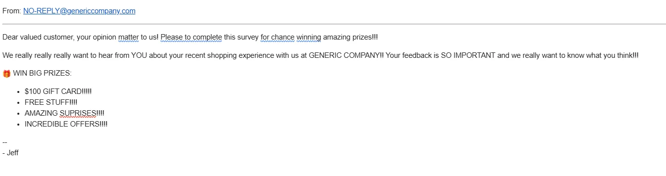 bad email